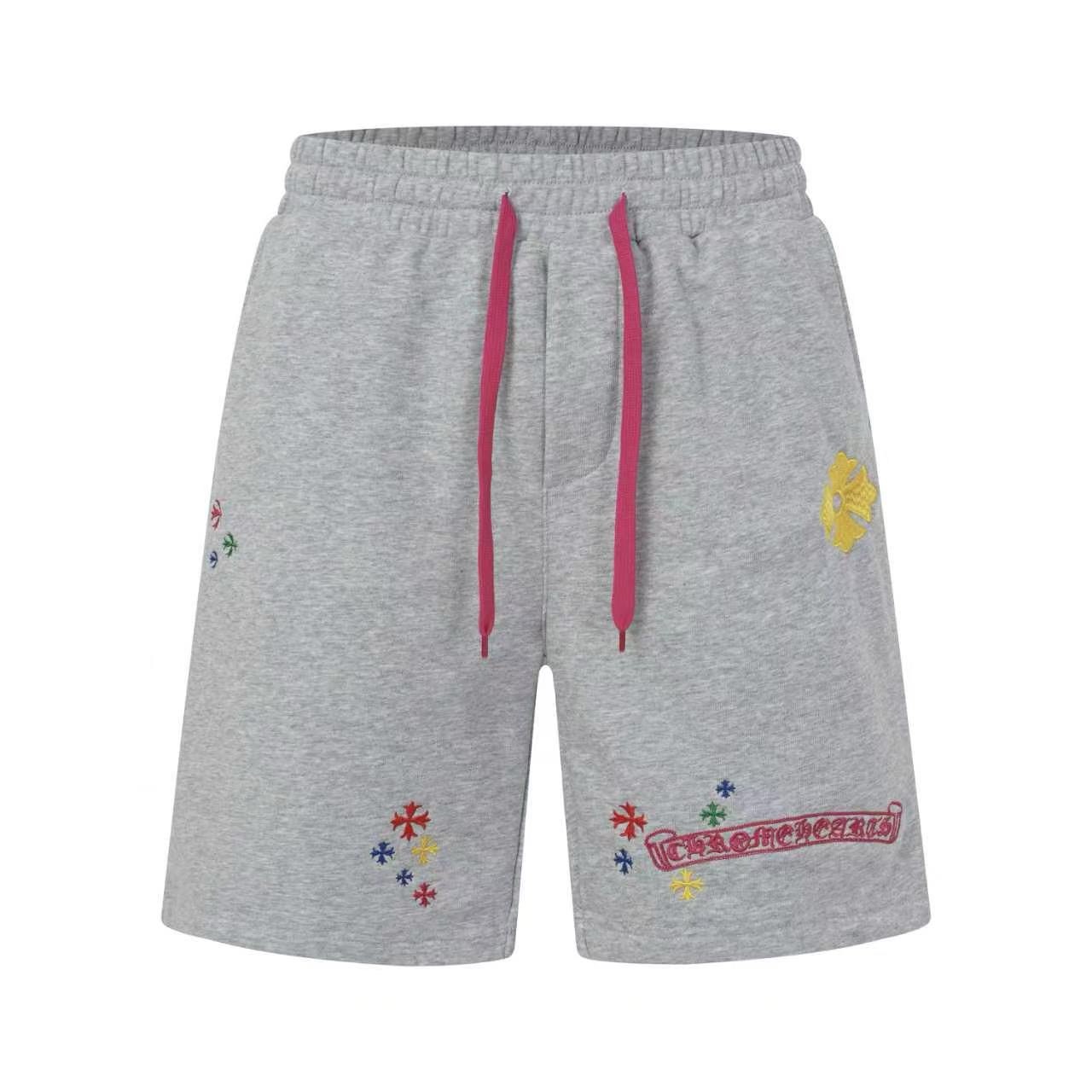 Cross-embroidered shorts