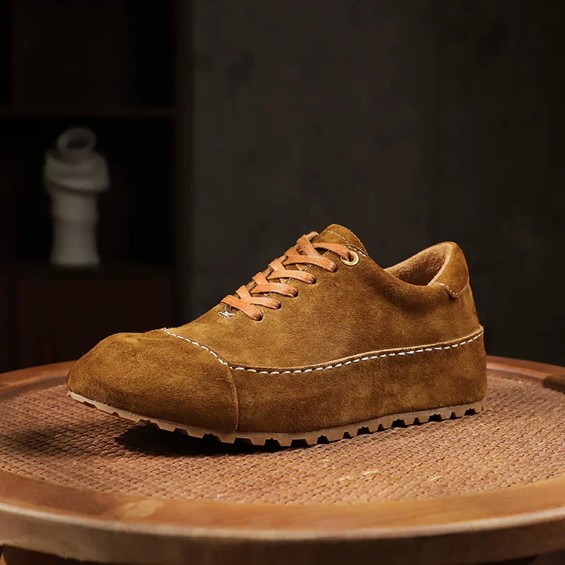 Men's washed horse leather German training shoes