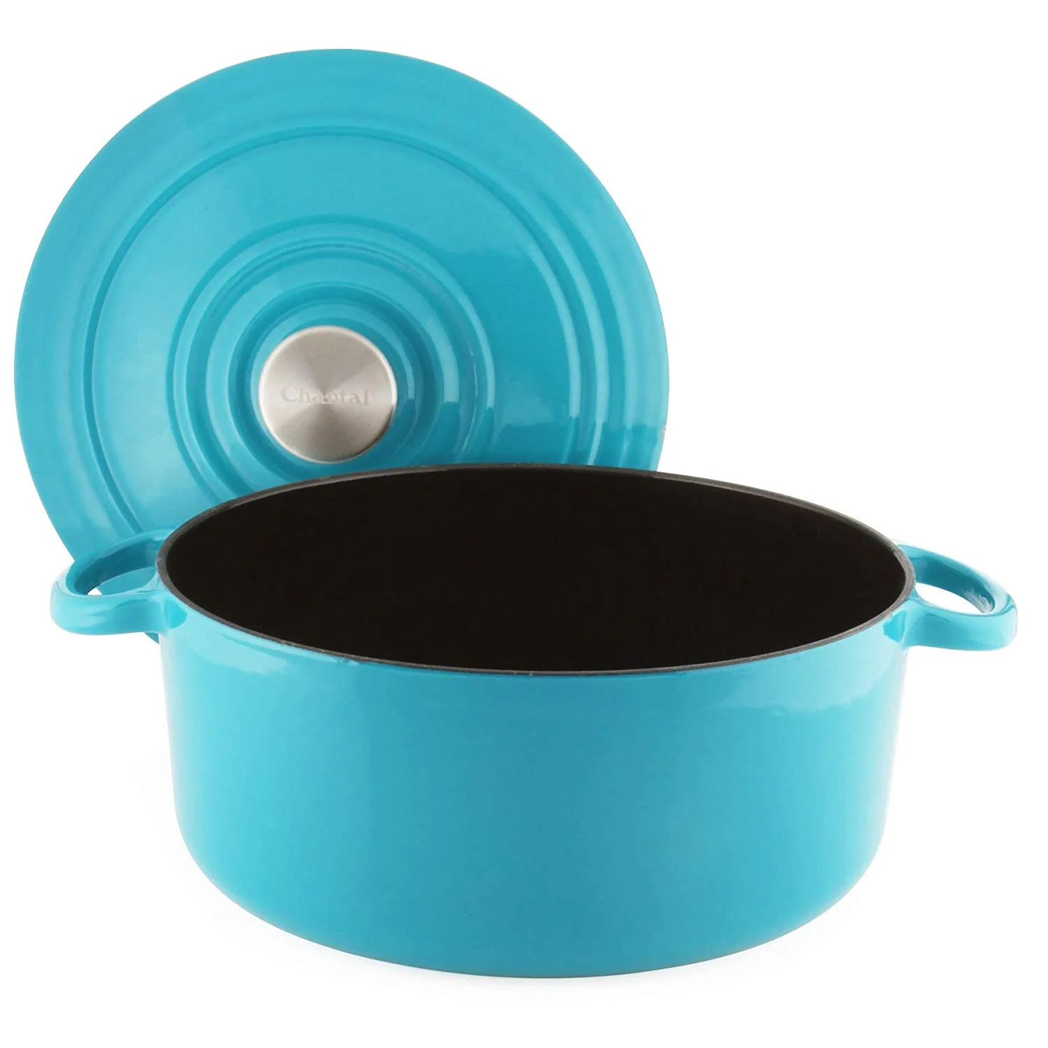 Chantal TC32-260BA Round Cast Iron Enamel Dutch Oven (Sea Blue)