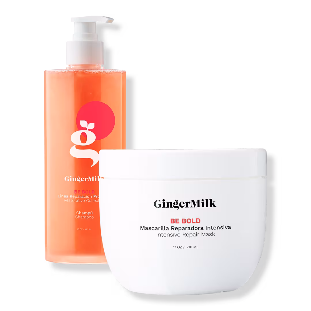 Ginger Milk  Intensive Repair Shampoo & Hair Mask Duo for Damaged Hair with Argan Oil & Biotin, 2-Piece