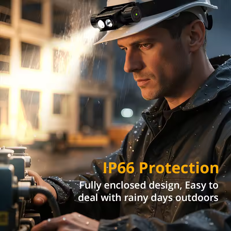 Portable outdoor headlamp rechargeable red green and white light