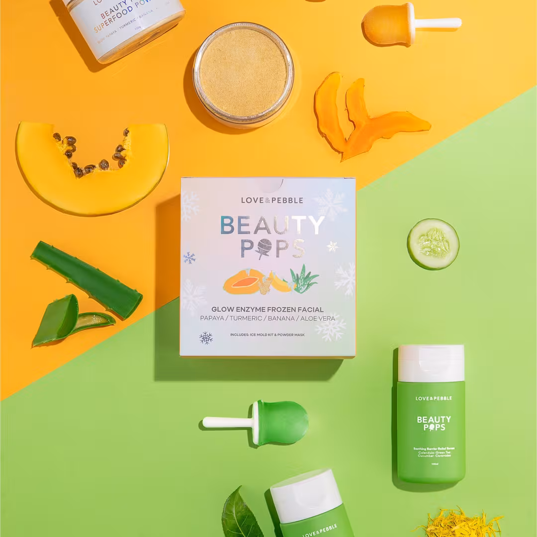 Love & Pebble  Glow & Soothe Frozen Face Mask Bundle