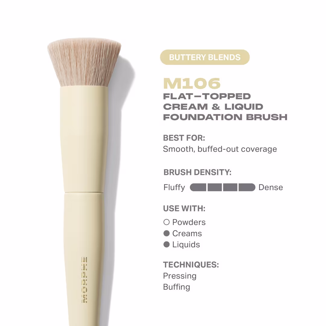 Morphe  Buttery Blends M106 Flat-Topped Cream & Liquid Foundation Brush