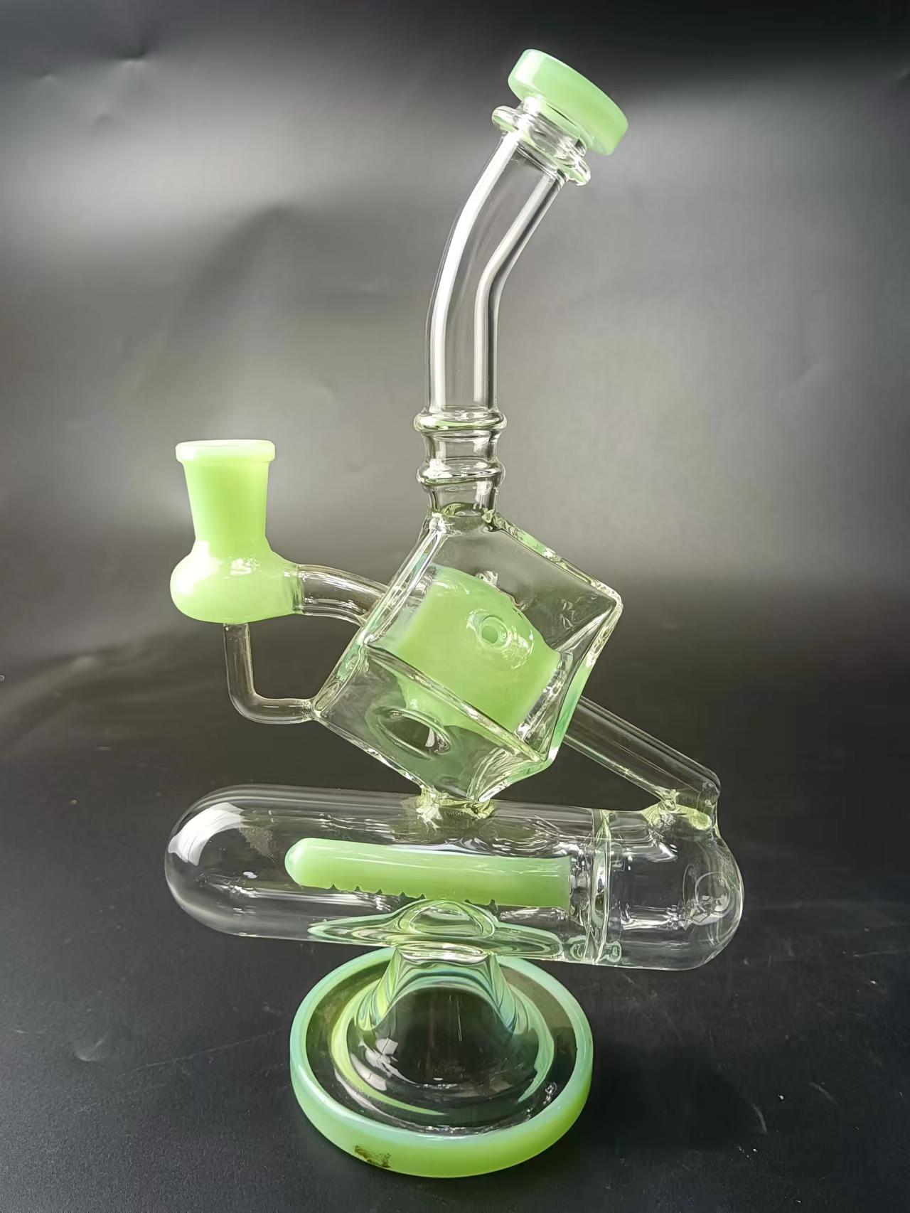 9 Cube Glass Recycler Dab Rig