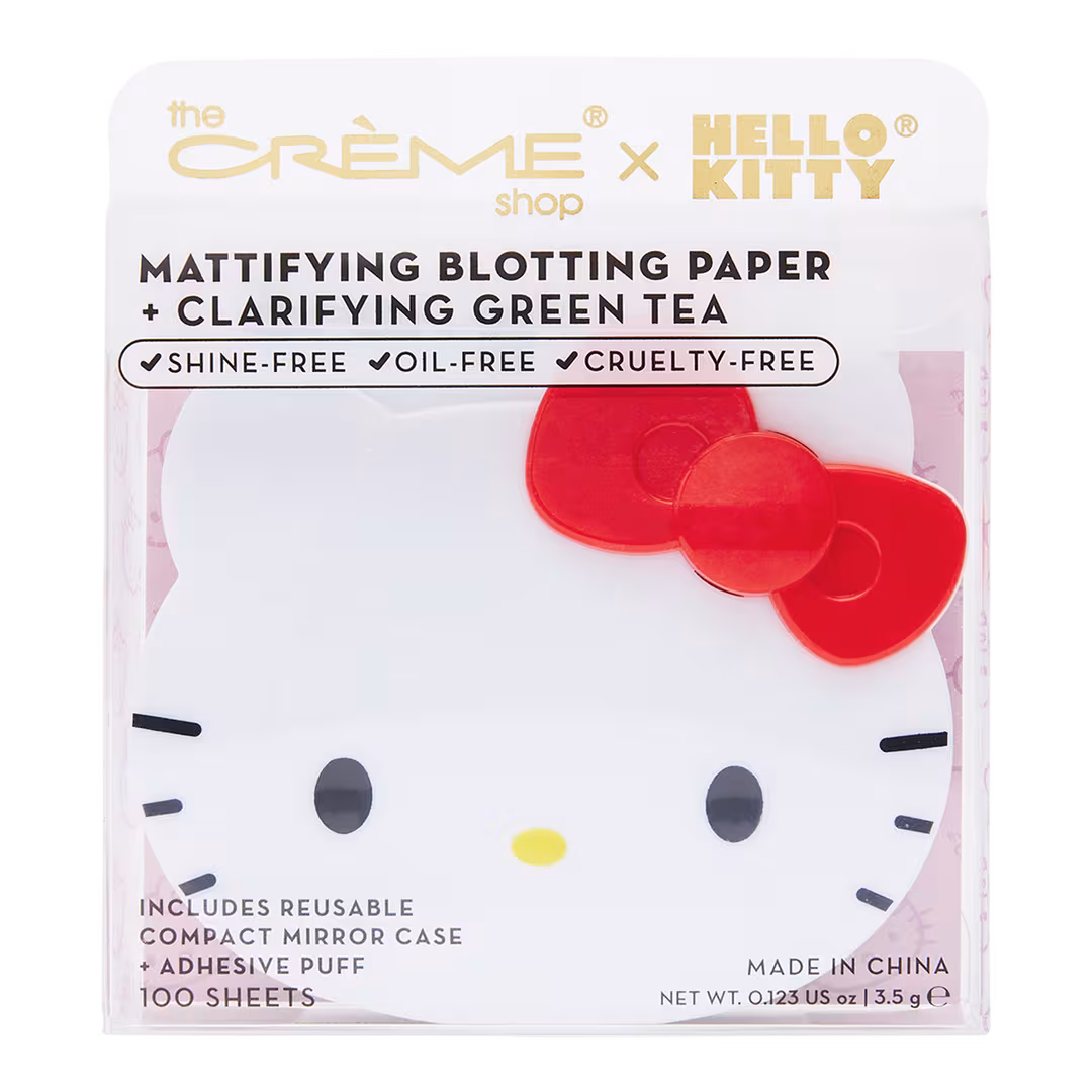 The Crème Shop  Hello Kitty Mattifying Blotting Paper + Reusable Mirror Compact