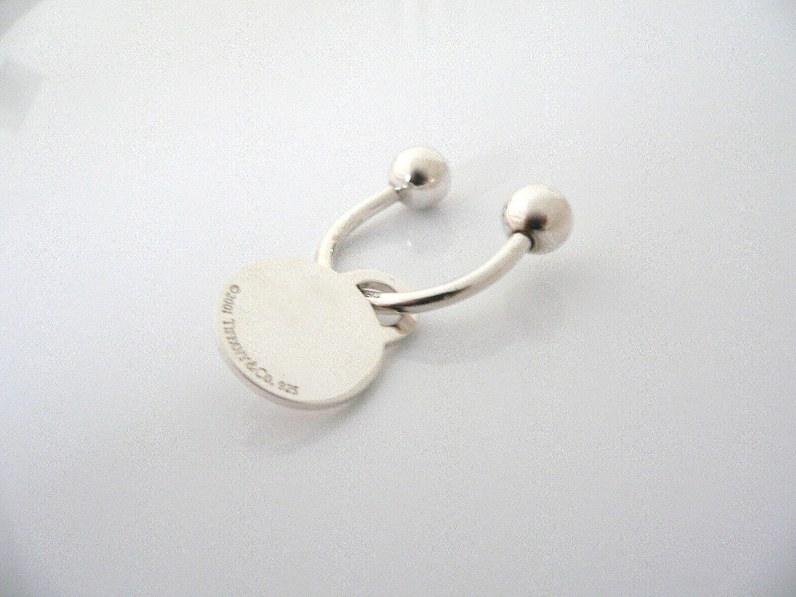 Tiffany & Co Key Ring Silver Circle Round  Keychain Key Chain Housewarming Gift
