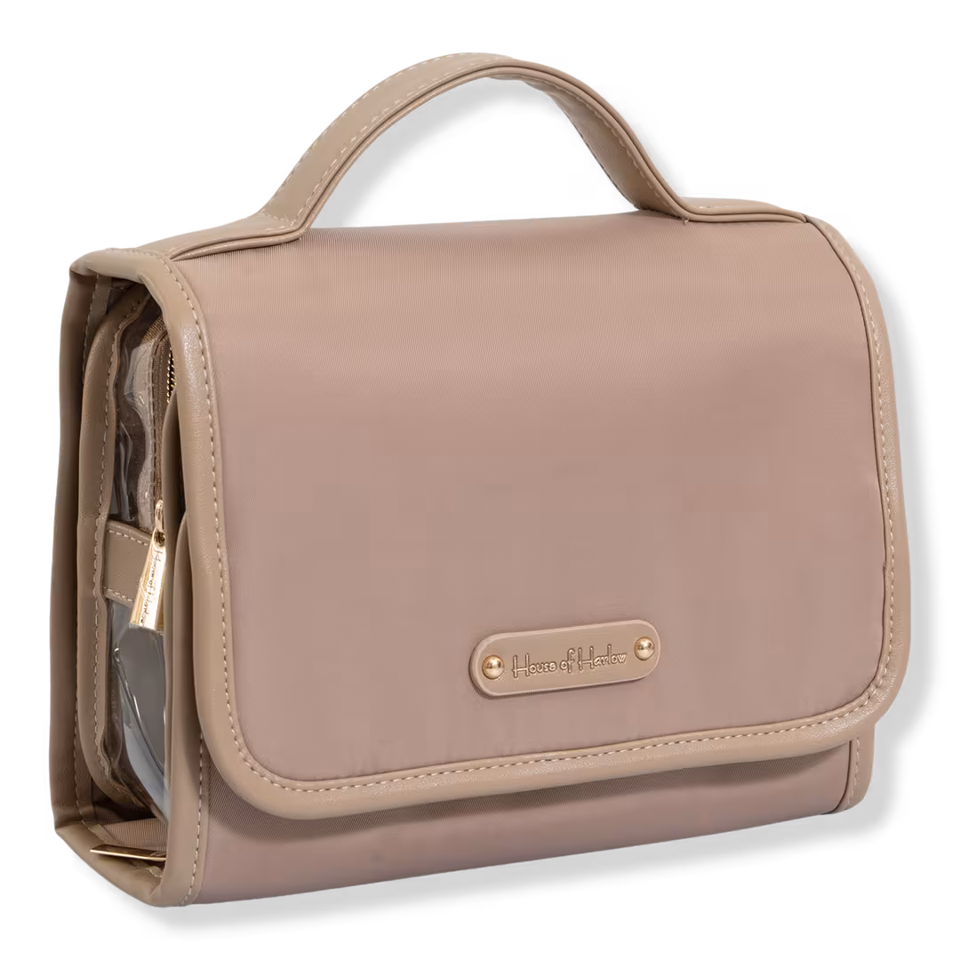 House of Harlow 1960  The Twill Nylon Multi-Compartment Hanging Toiletry Case