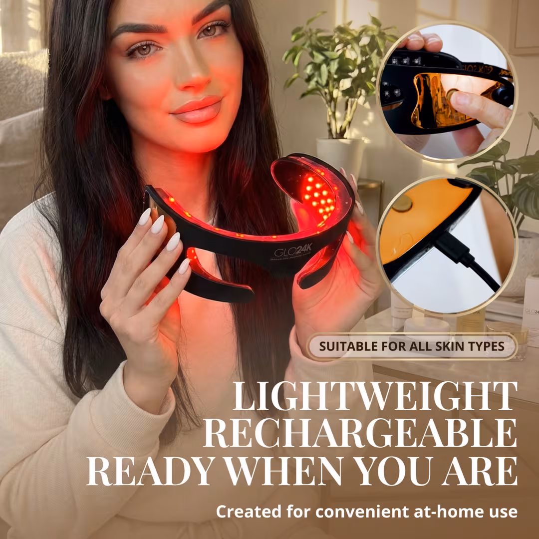 Glo24k  Bionic 7 Color LED Eye Mask with 24K Gold & Collagen Eye Patches