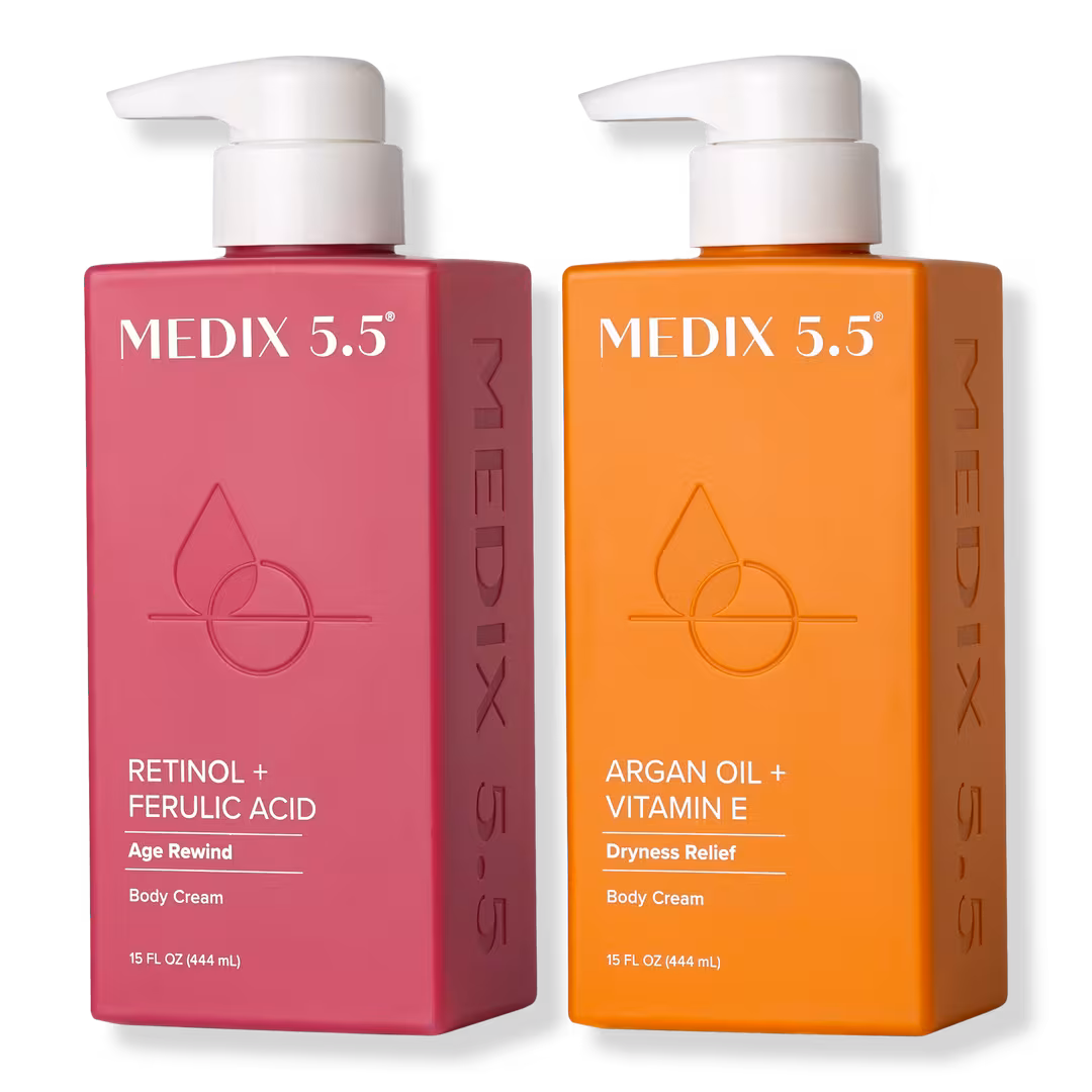 Medix 5.5  Firm + Replenish Duo | Retinol + Ferulic Acid Body Cream, Argan Oil + Vitamin E Body Cream