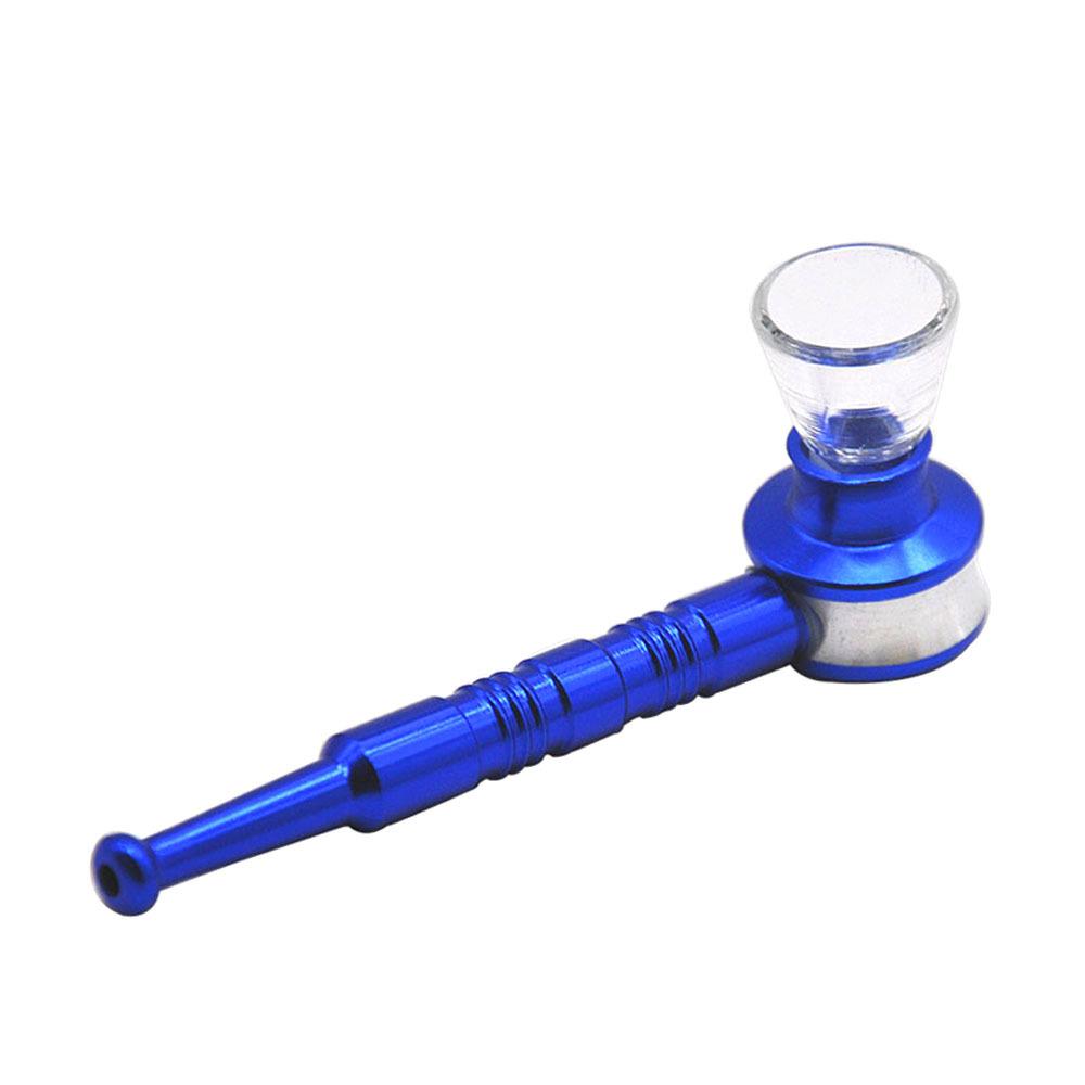 Thread Metal Pipe w/ Glass Weed Bowl
