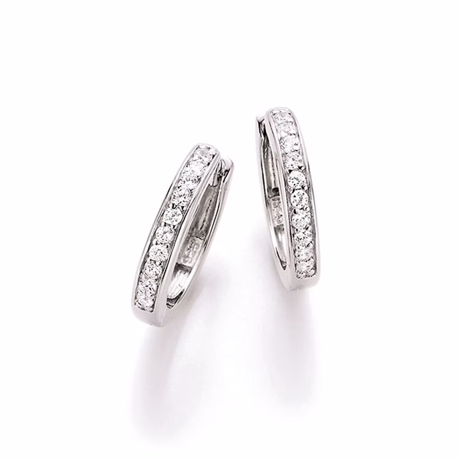 Klappcreolen mit Zirkonia Steinen, Silber 925
