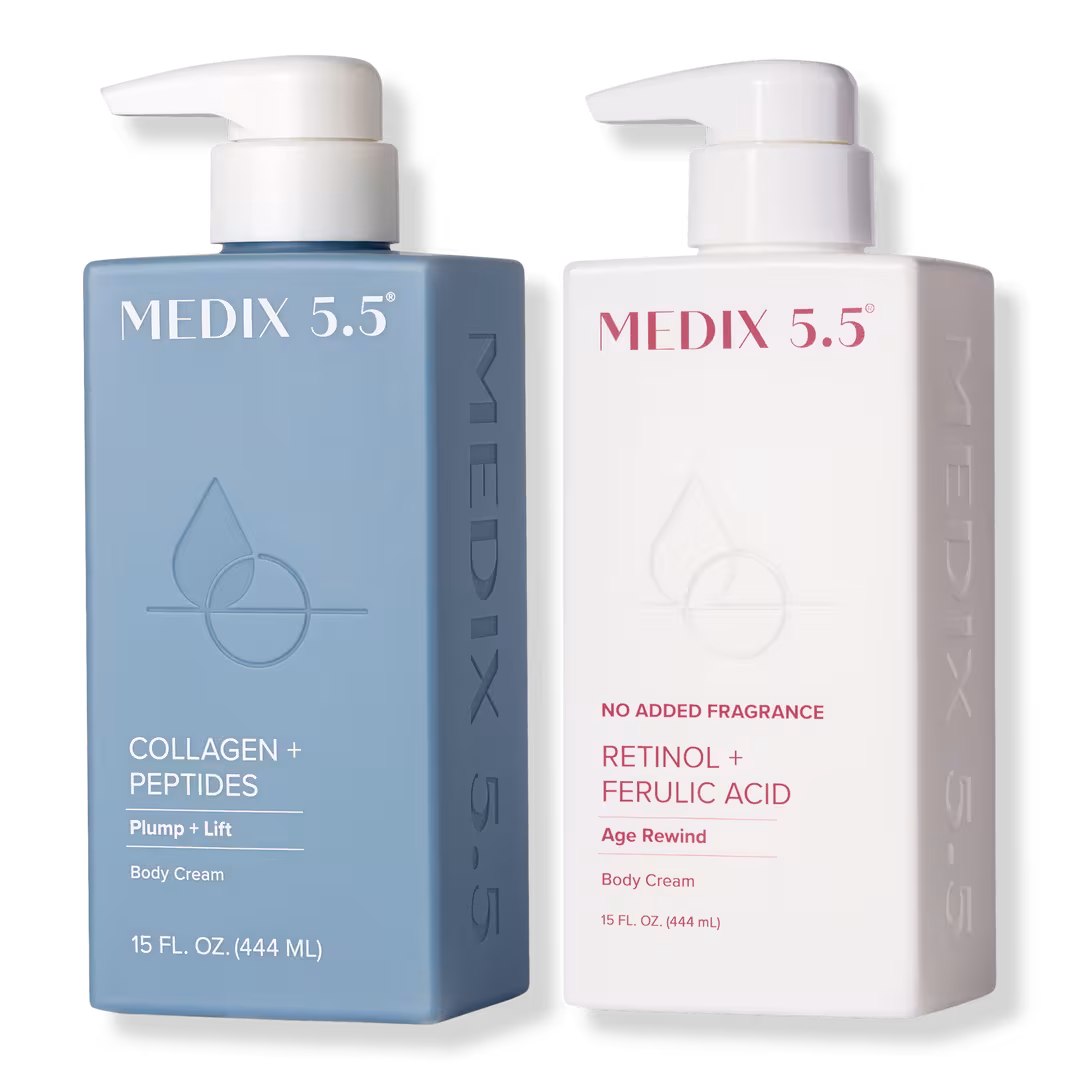 Medix 5.5  Plump + Firm Duo | Collagen Body Cream, Fragrance Free Retinol + Ferulic Acid Body Cream
