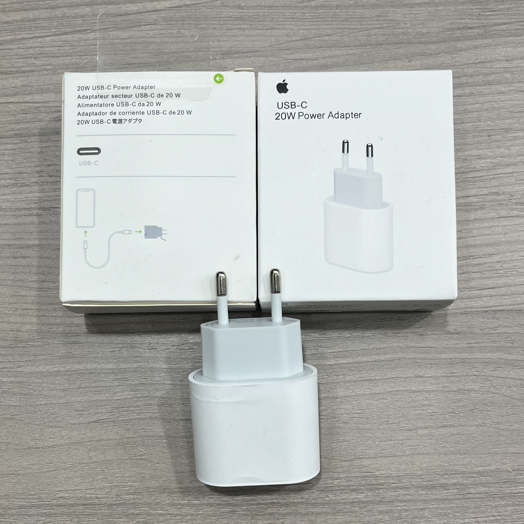 EU Plug 20W USB-C Apple Power Adapter, 1:1 High Quality Replica Charger Block for iPhone, With Retail Box & Valid Serial Number