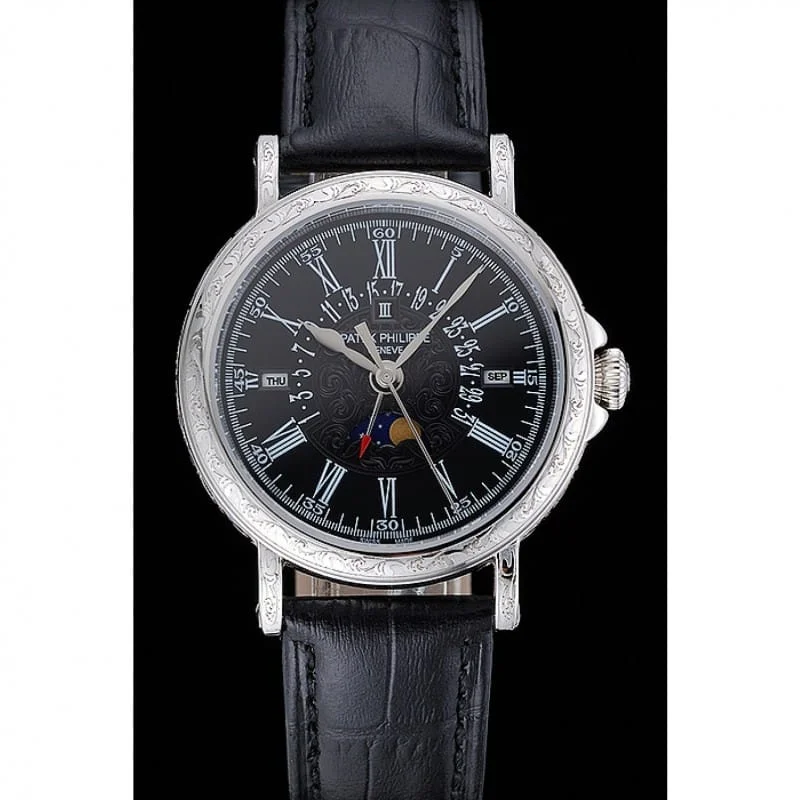 Patek Philippe Perpetual Calendar Dial Black 40 mm, Stainless Steel