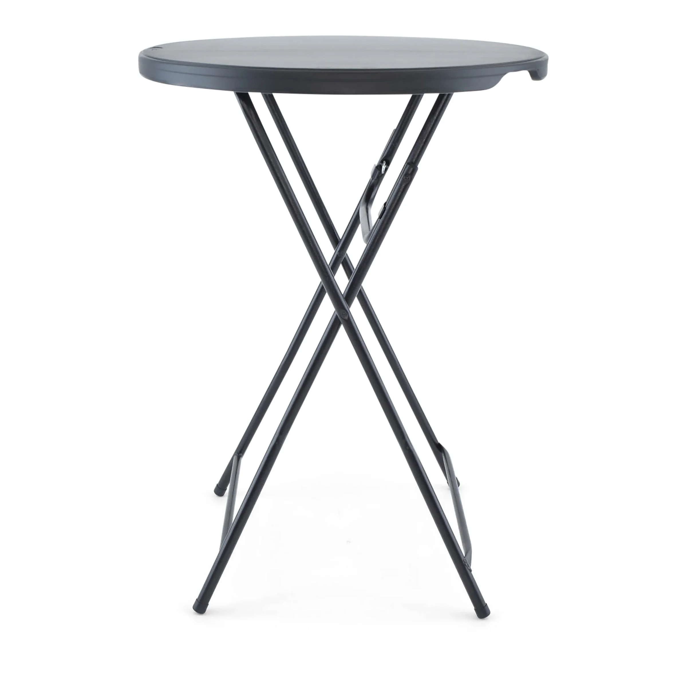 TitanPRO? Plastic Folding Cocktail Table 32 Round - Black
