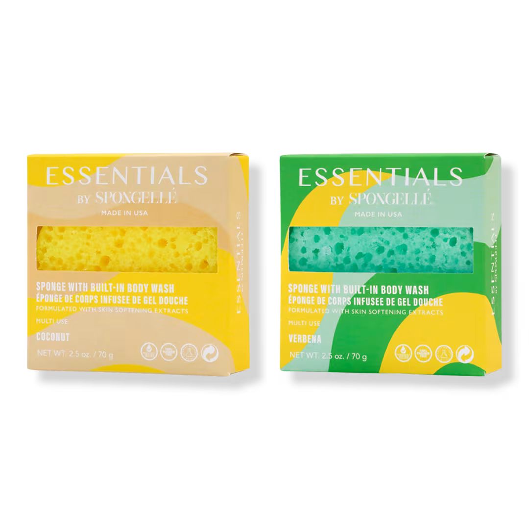SPONGELLE  Essentials Coconut & Verbena Tropical Bundle | Body Wash Infused Buffers