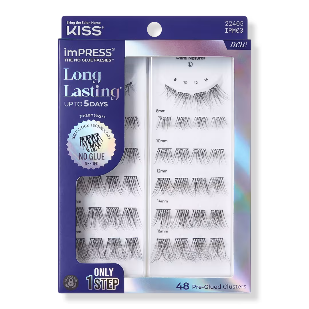 Kiss  imPRESS Long Lasting Pre-Glued Lash Clusters Kit