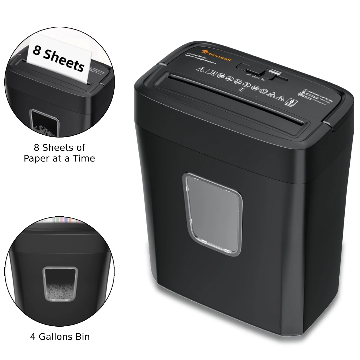 8-Sheet Cross Cut Paper Shredder for Home Office Use