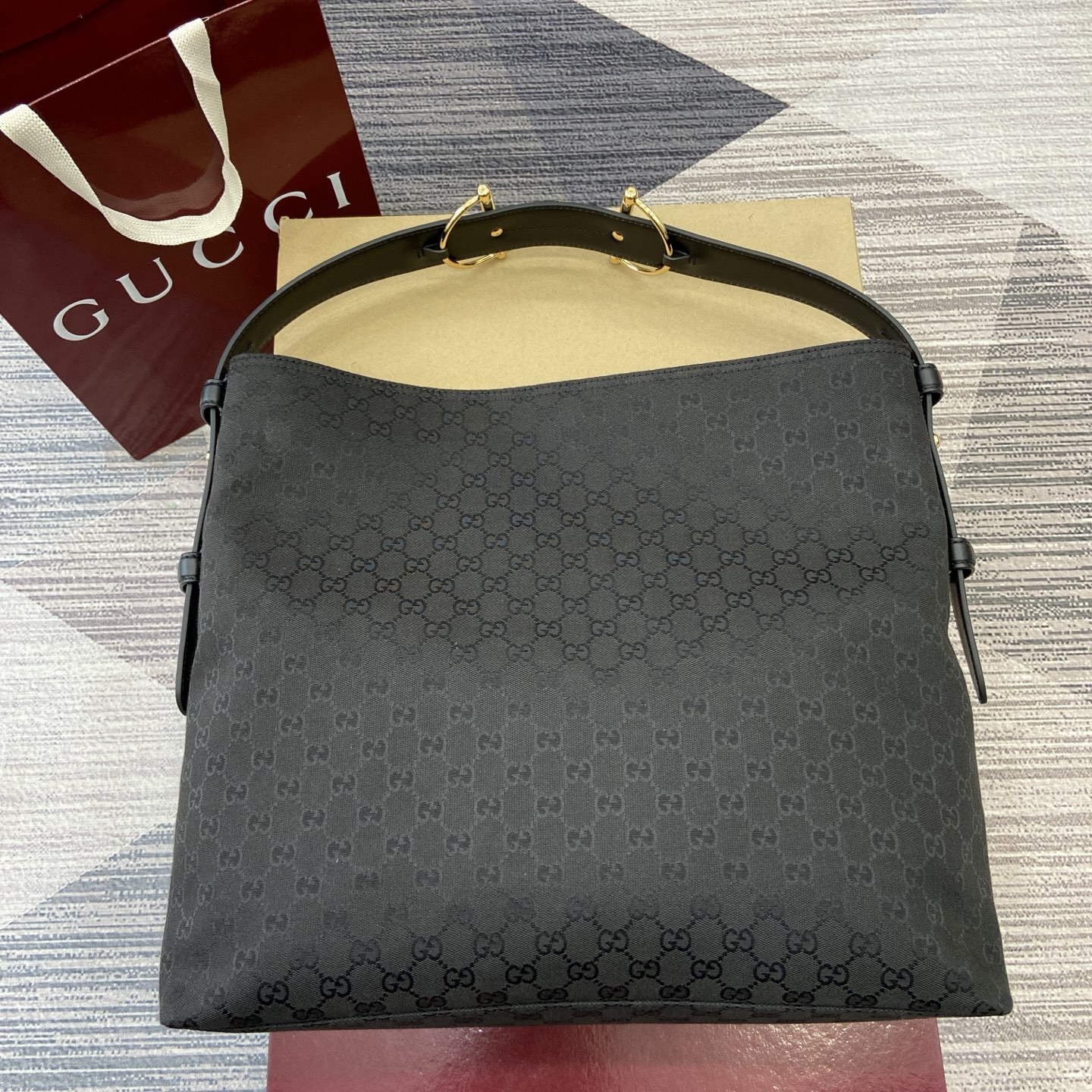 Gucci Bags Beatrix Beige And Black GG Canvas 850546 850926 (10A Mirror Version)