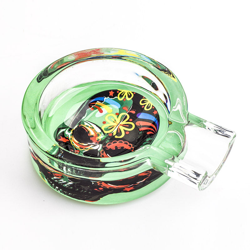 Day of Dead Skull Glass Ashtray (Random Pattern)