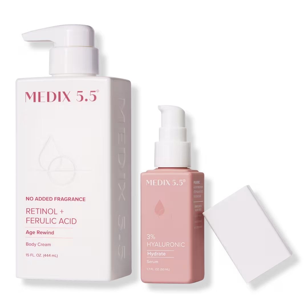 Medix 5.5  Refine + Hydrate Duo | Fragrance Free Retinol Body Cream, 3% Hyaluronic Acid Serum
