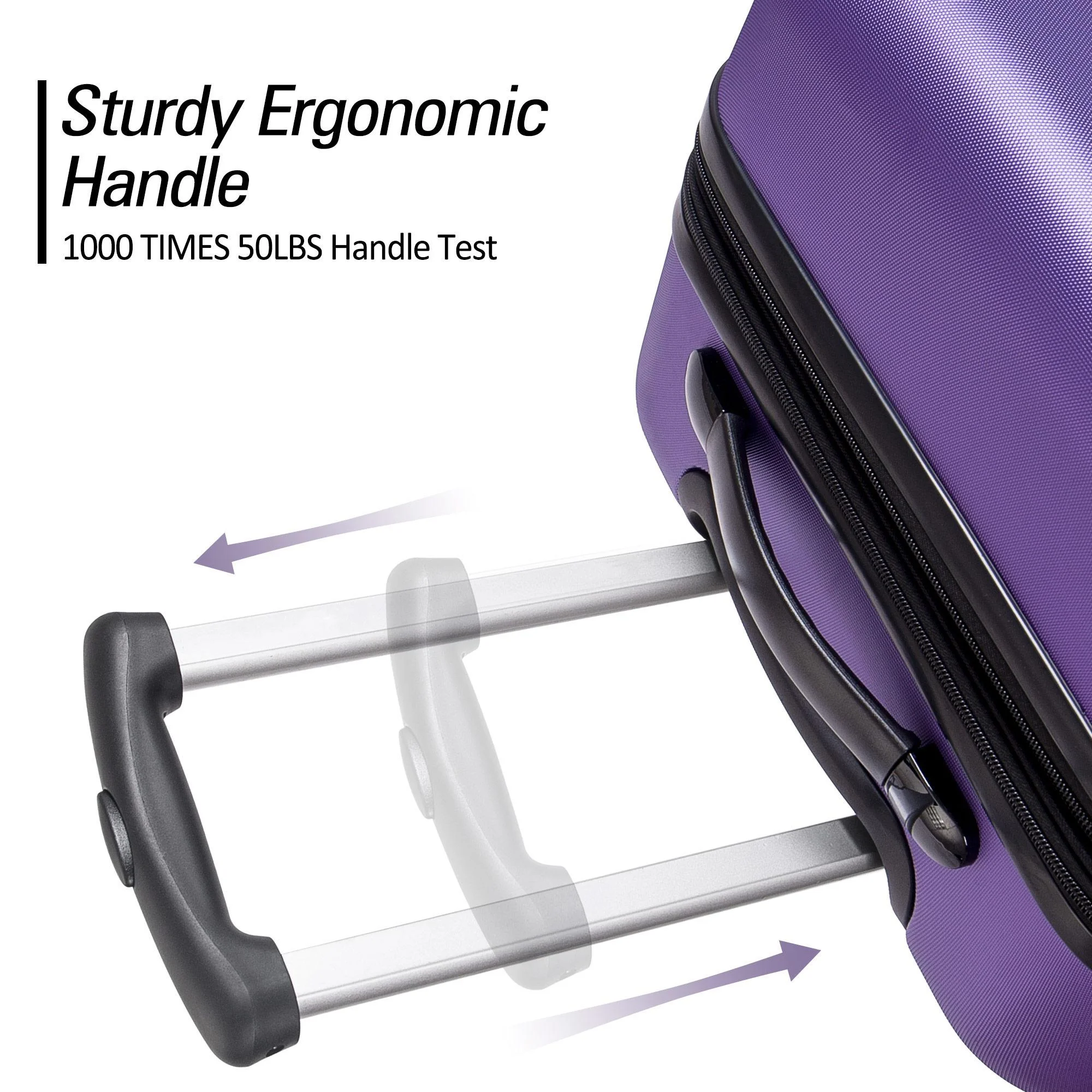 3 Piece Luggage Set Hardside Spinner Hardshell Suitcase with TSA Lock 4-Wheel Upright Luggage for 360 Degree Movement (20/24/28), Purple