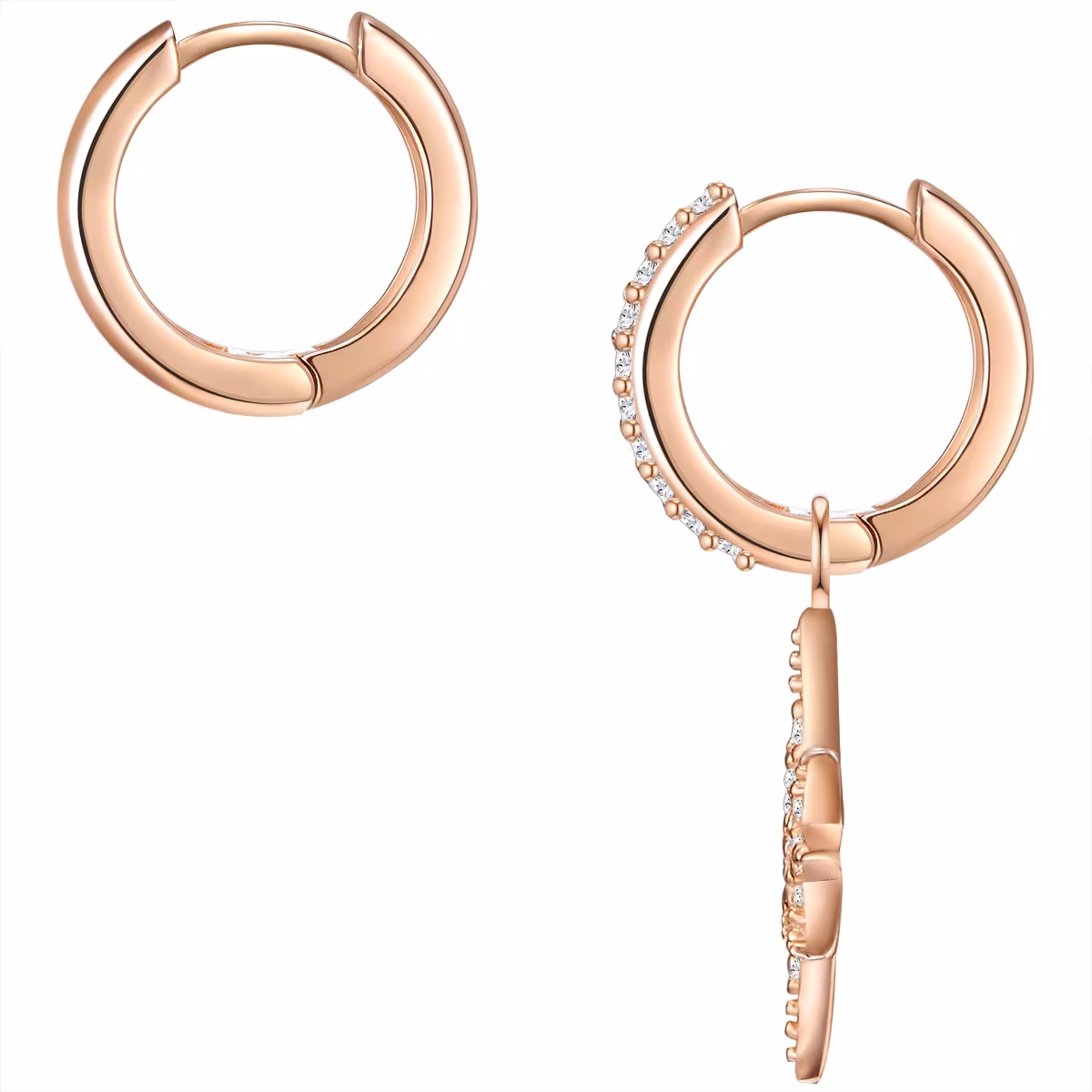 Creolen Stern Sterling Silber Zirkonia in Roségold
