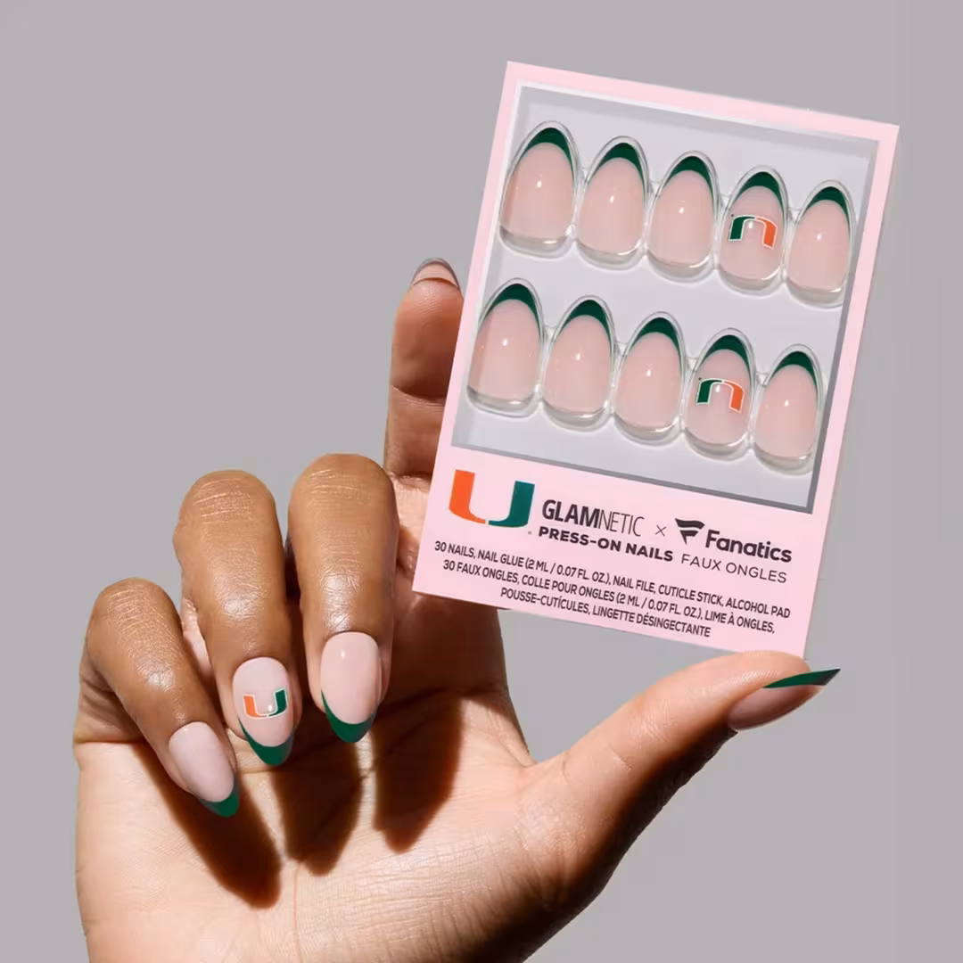 Glamnetic x Fanatics Nail  Miami Hurricanes Press-On Nails