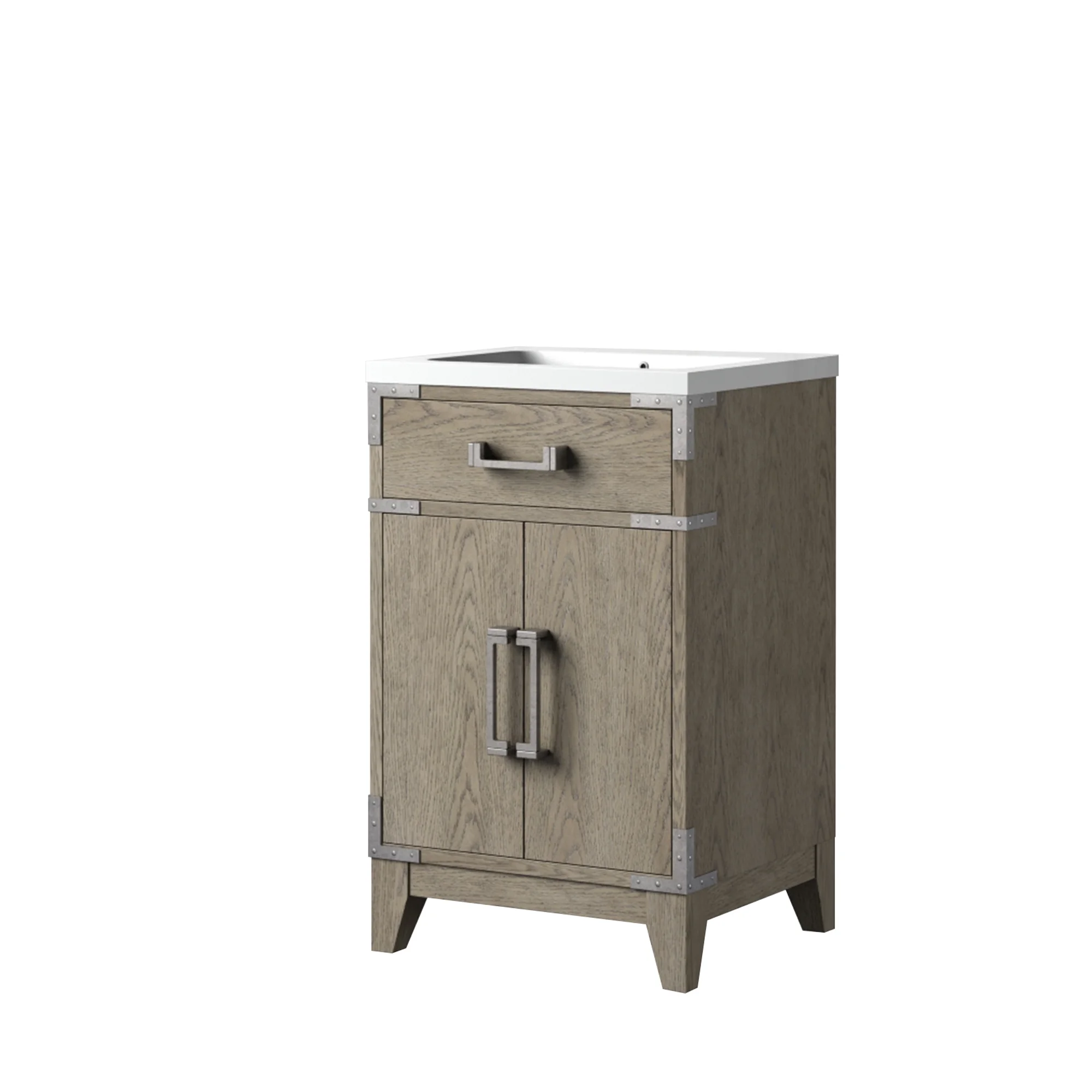 Laurel 20 in W x 18 in D Grey Oak Single Bath Vanity and Acrylic Top