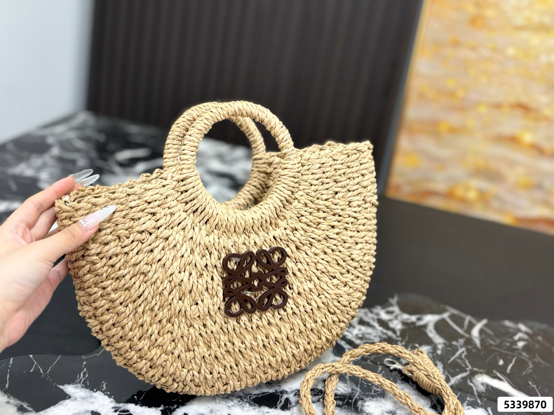 Loewe Anagram Basket Woven Shopping Bag