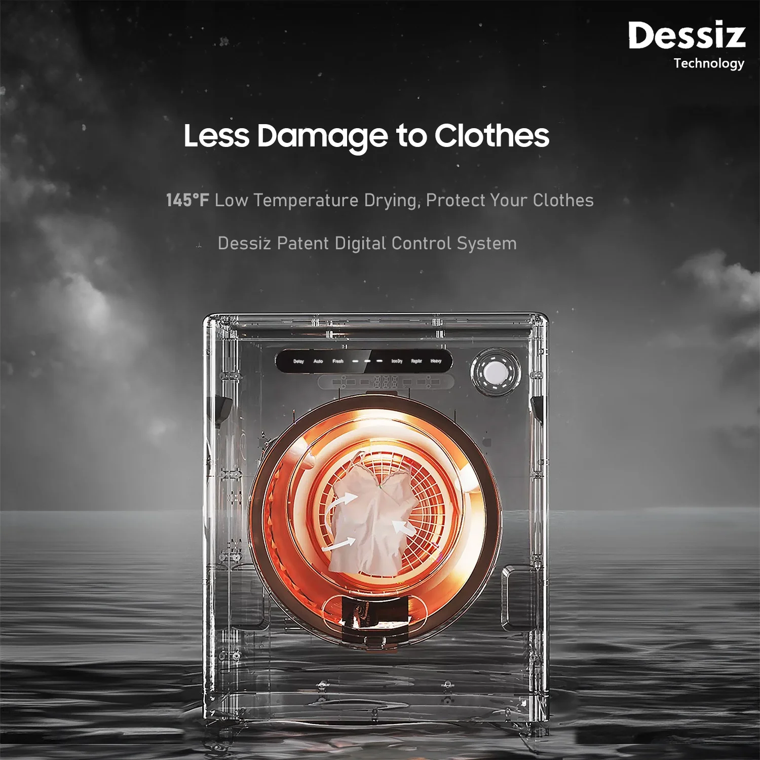 Dessiz 120V Portable Clothes Dryers 1000W Compact Dryer 1.7cu.ft Front Load Stainless Steel 12lbs Electric Dryers Machine with Exhaust pipe for Apartment,RVs,Dorms,Auto Stop and Easy Control
