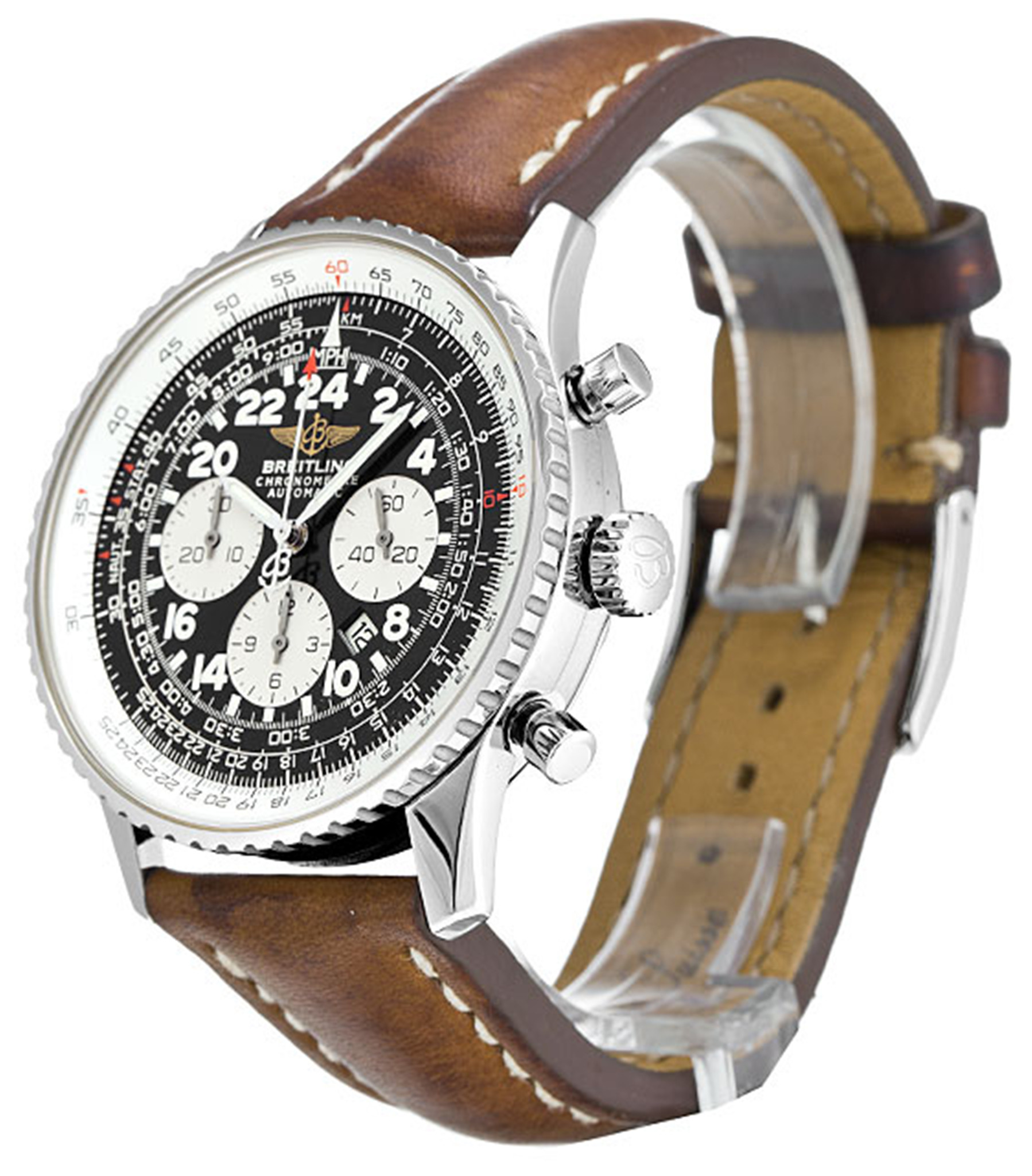 Replica Breitling Cosmonaute Black Dial Number Markers A22322
