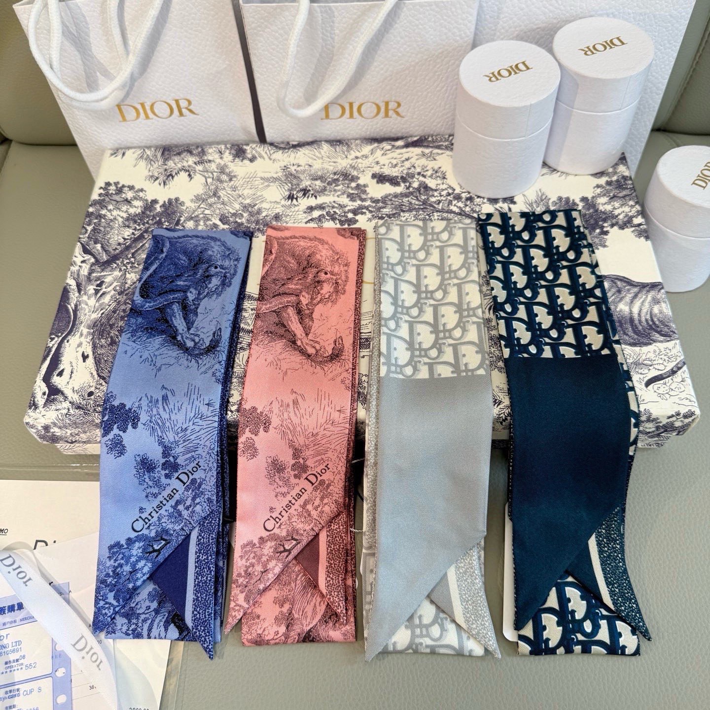 D Iconic Pattern Hair Band Silk Scarf YVTS0301009