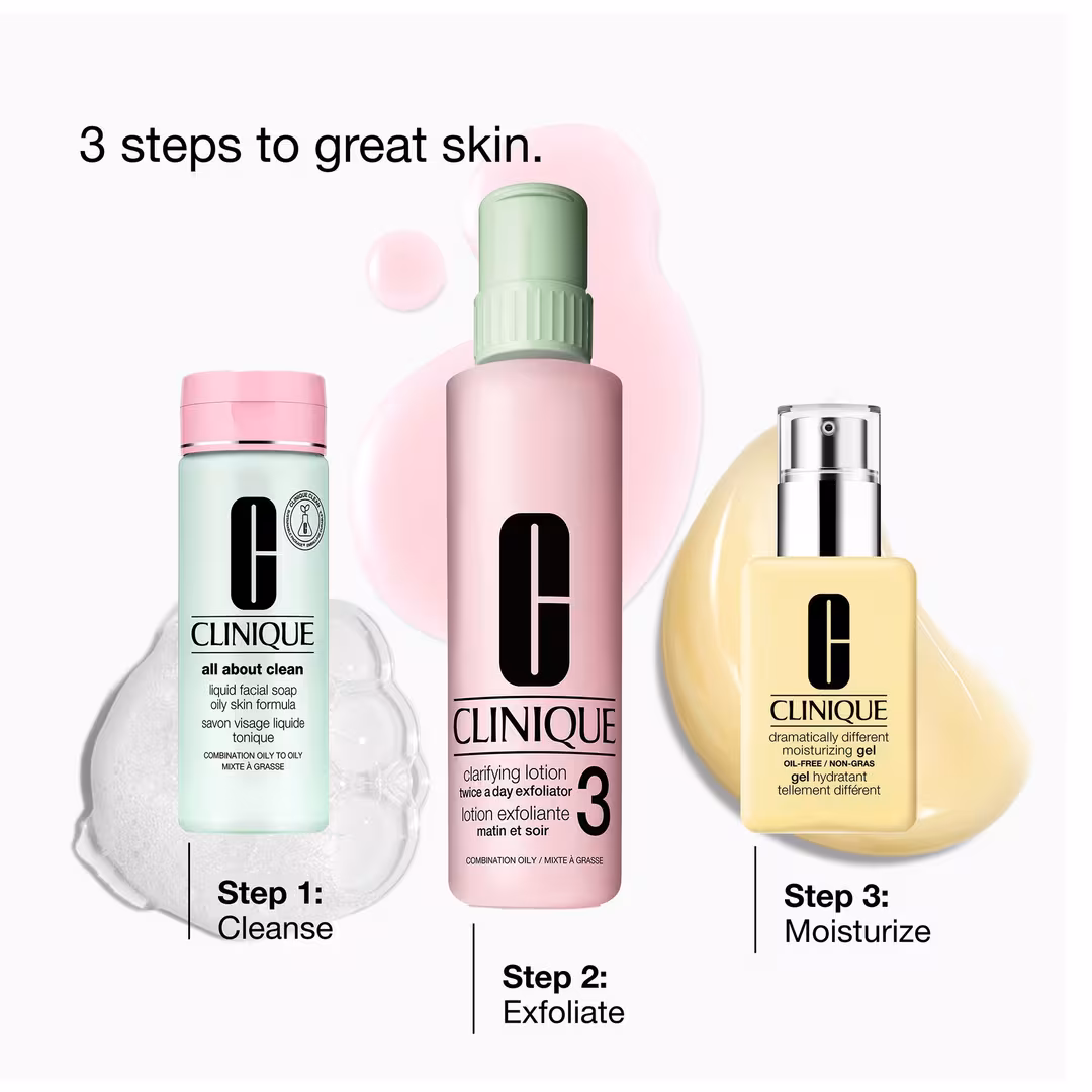 Clinique  Healthy Skin Routine: Mini 3-Step Skincare Set For Combination Oily Skin
