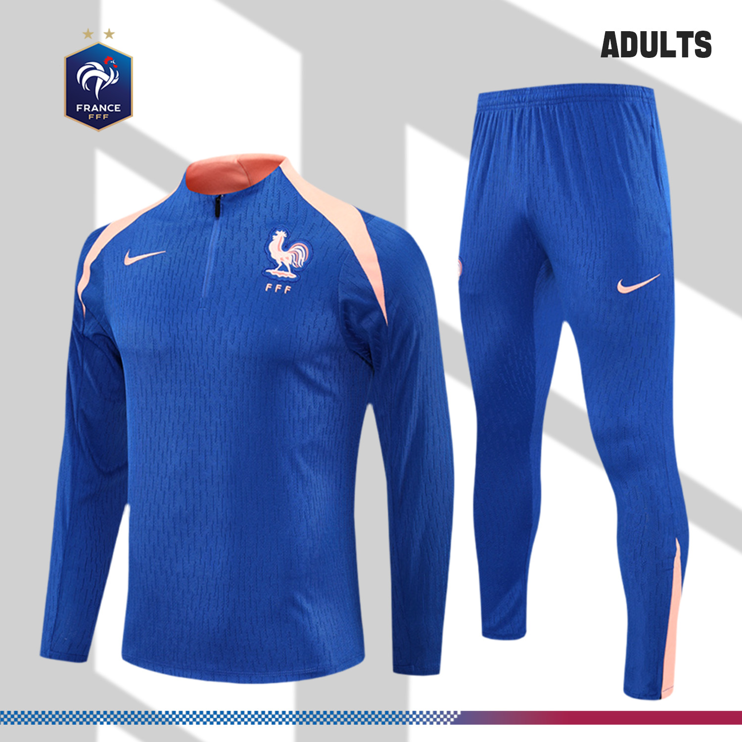 2025/2026 France Adults Half-Zip Training Kits (Adult kit)