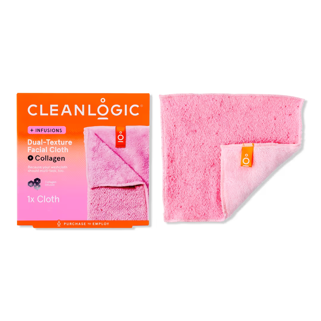 Cleanlogic  Infusions Dual-Texture Facial Cloth + Collagen