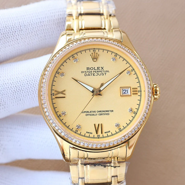 Rolex Watch Datejust 40mm Gold Diamond