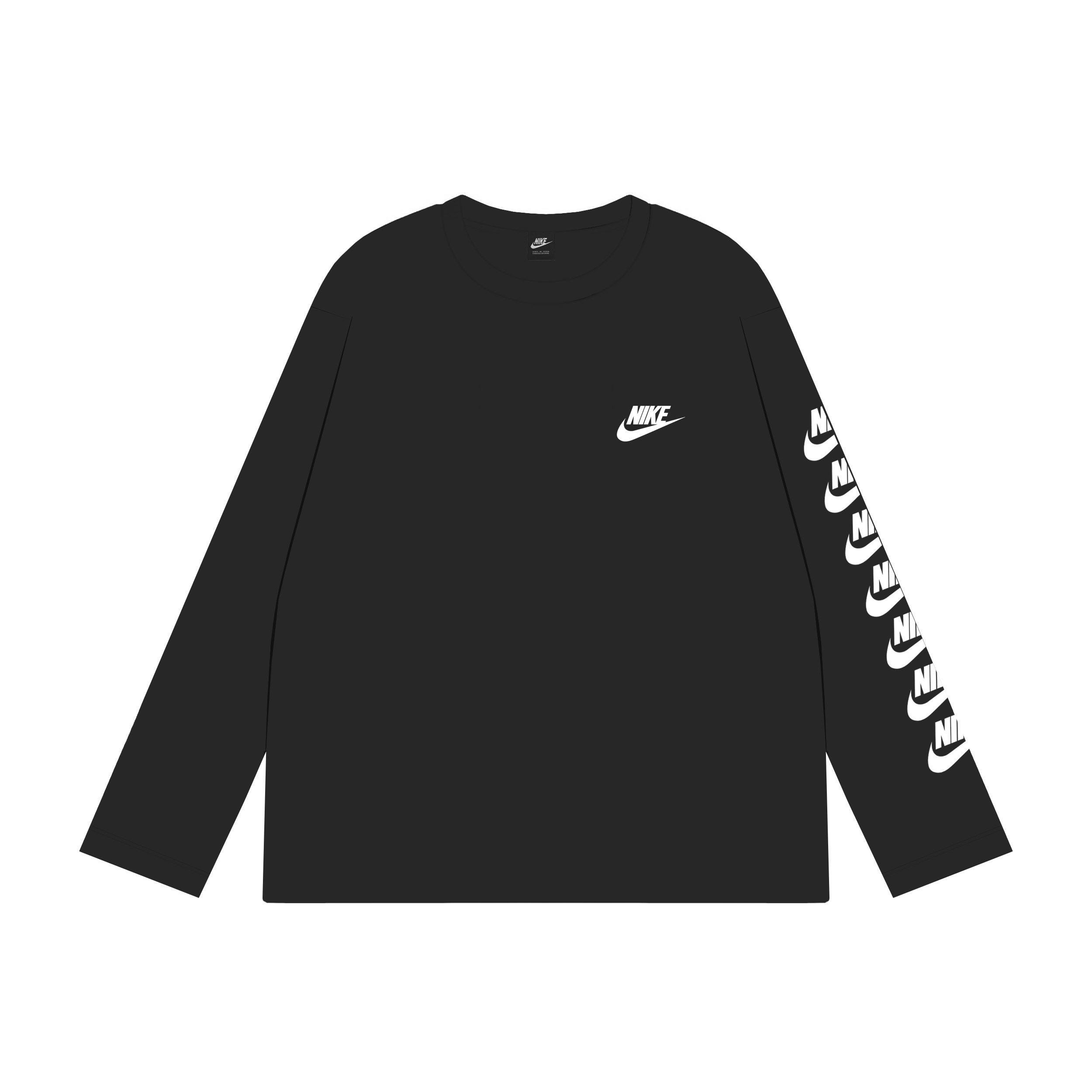 Nike classic logo letter loose crew neck long-sleeved T-shirt