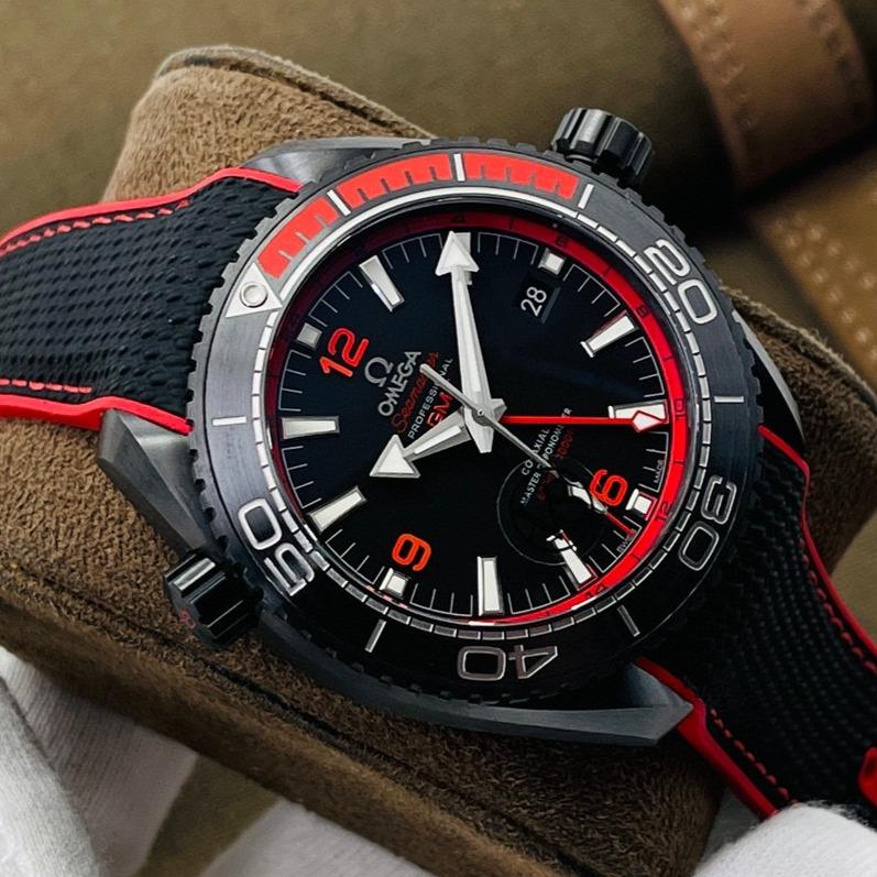 Omega Watch SEAMASTER PLANET OCEAN GMT 600 BLACK CASE RED BEZEL