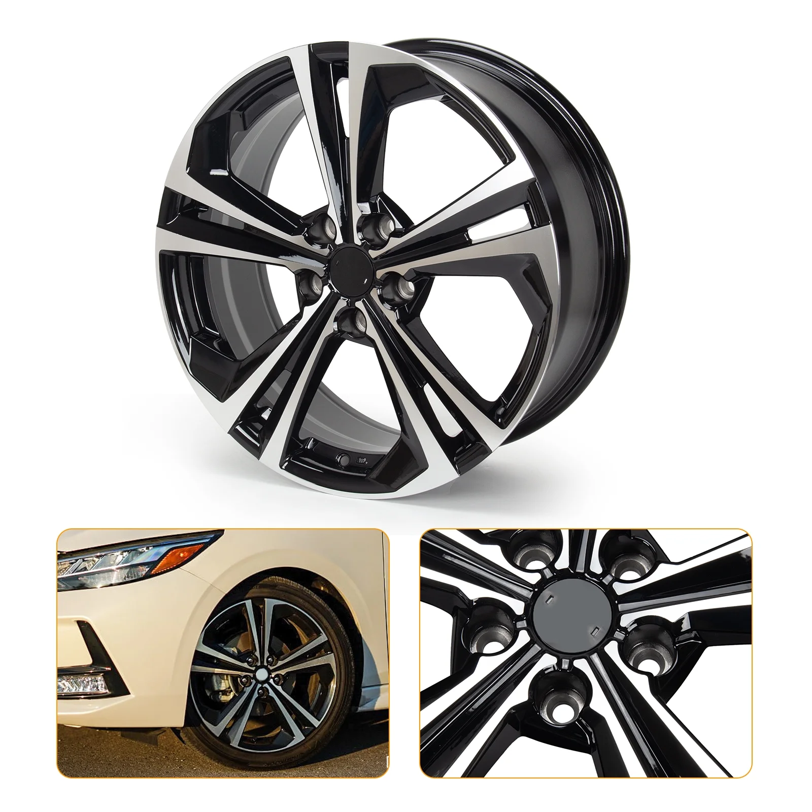 18" Alloy Replacement Wheel 18x7.5 Inch Rim for Nissan Sentra 2020 2021 2022, OEM Design