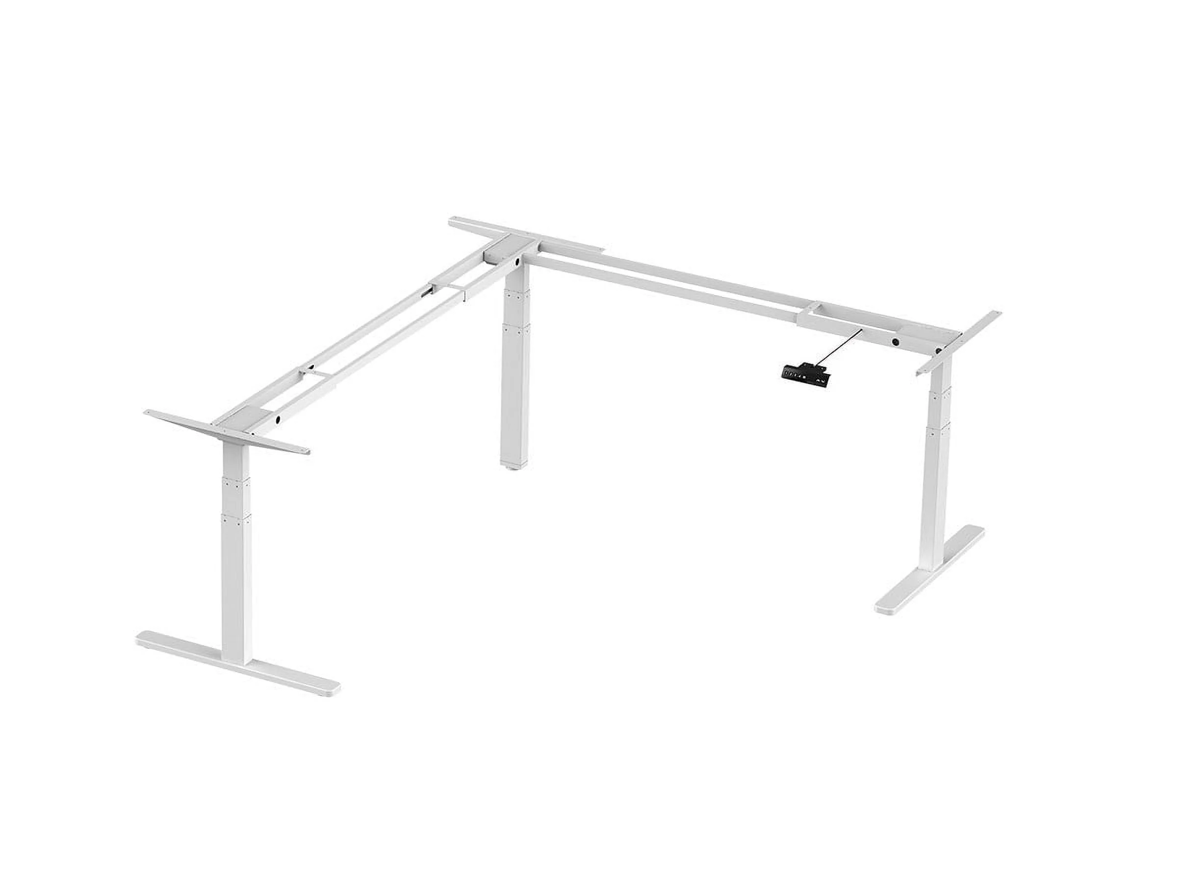 Monoprice Triple Motor Height Adjustable Sit-Stand Corner Desk Frame - White, 3 Leg Corner, L Shaped Table Base, Programmable Memory Settings