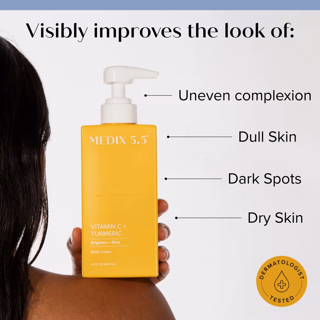 Medix 5.5  Vitamin C Body Lotion Brightening Body Cream Moisturizer, 15 Fl Oz