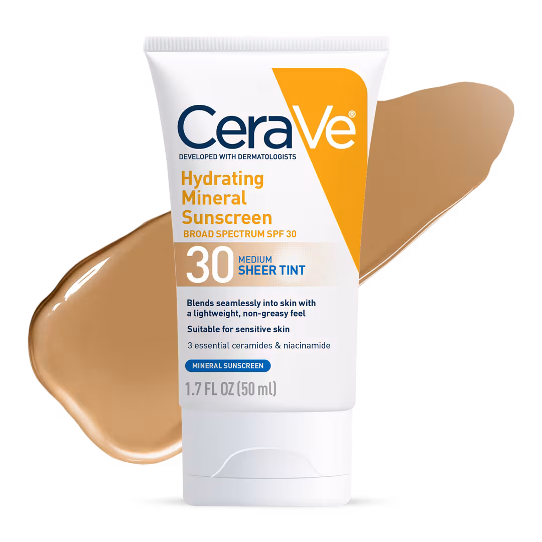 CeraVe  Hydrating Mineral Sunscreen Face Lotion with Sheer Tint SPF 30