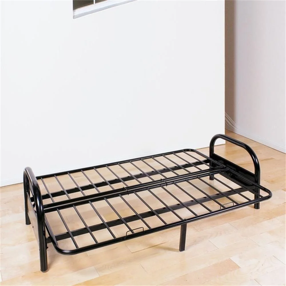 Pemberly Row Modern / Contemporary Adjustable Futon Frame in Black