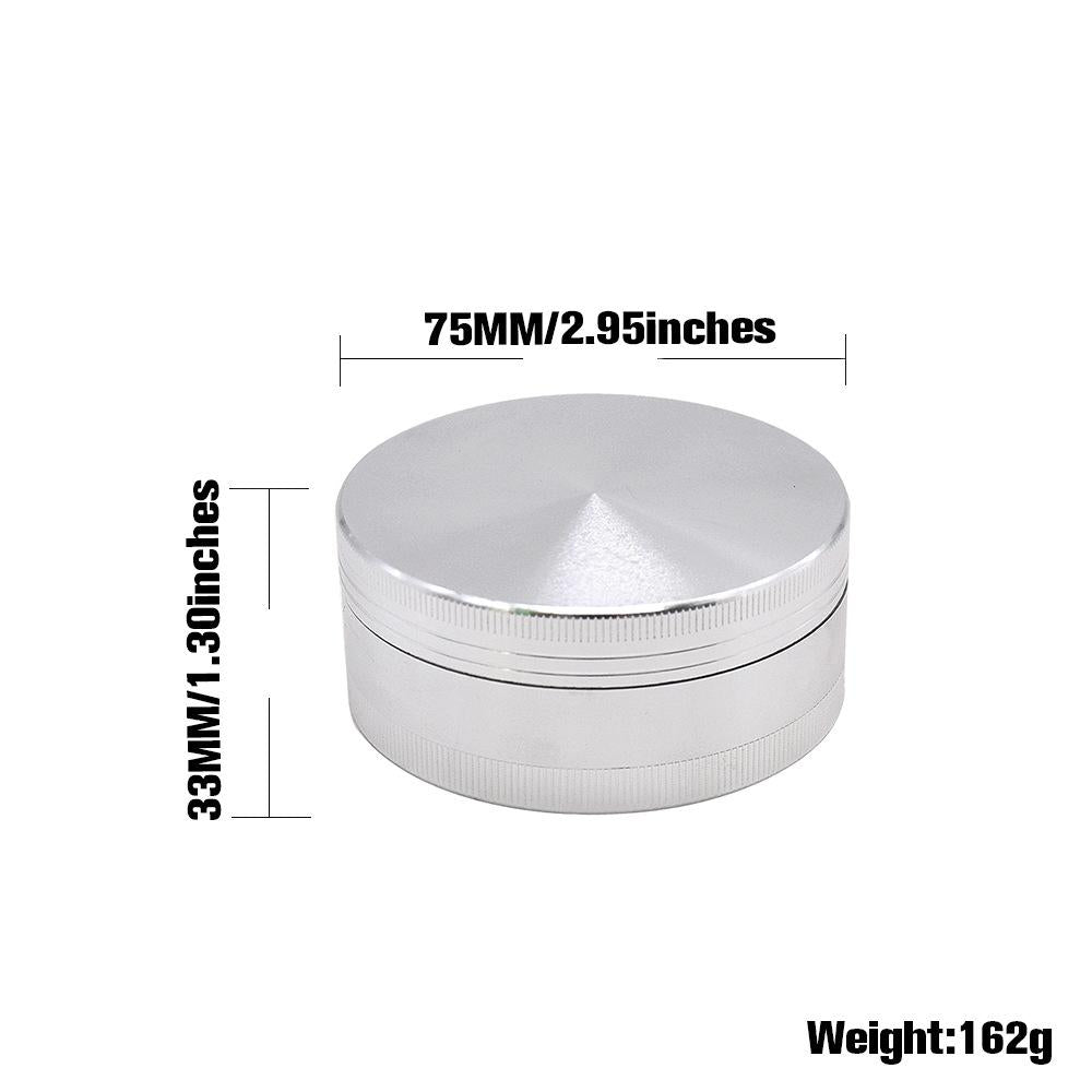 Silver Aluminum Alloy Weed Grinder 3 Piece