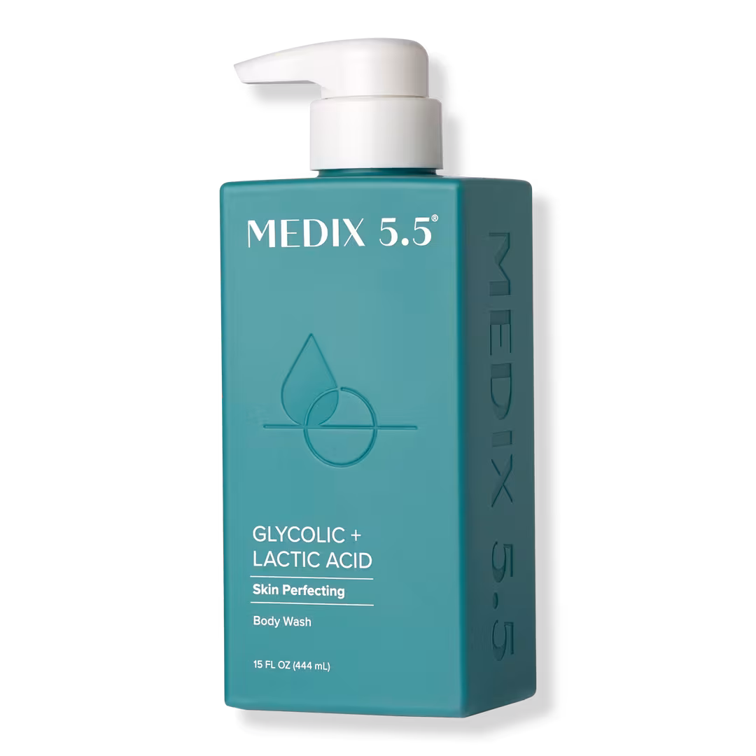 Medix 5.5  Exfoliating Glycolic Acid Body Wash Cleanser With Lactic Acid + Salicylic Acid, 15 Fl Oz