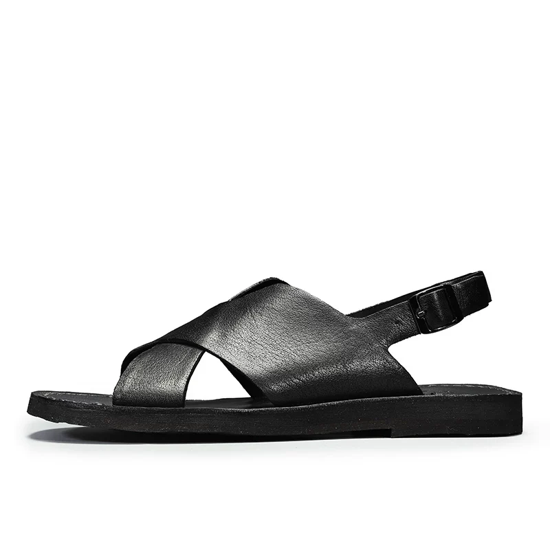 Handmade first layer cowhide retro sandals