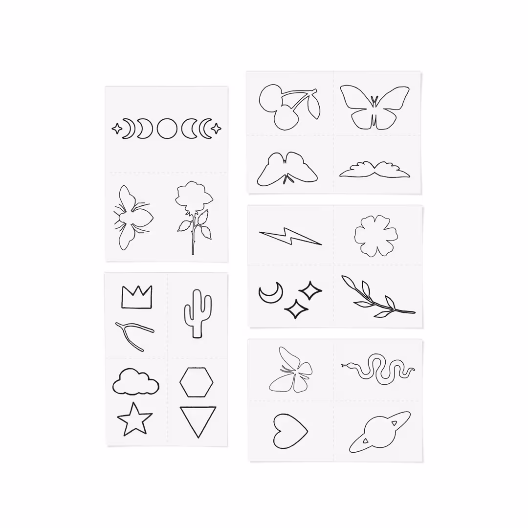 Inked by Dani  Outline Temporary Tattoo Pack