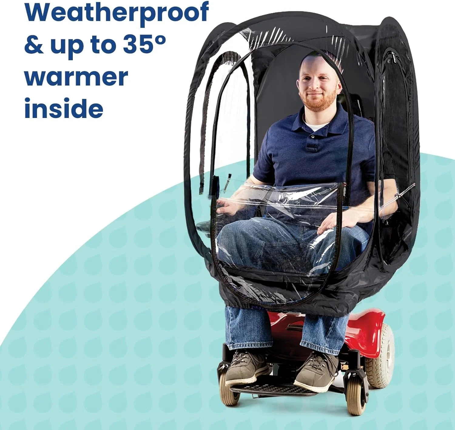 ?   WeatherPod ?   ChairPod ?   - 1 Person Wearable Pod for Wheelchairs, Folding Chairs, Camping Chairs, Offers Protection from The Wind, Rain, and Cold - Chair Tent for Sports