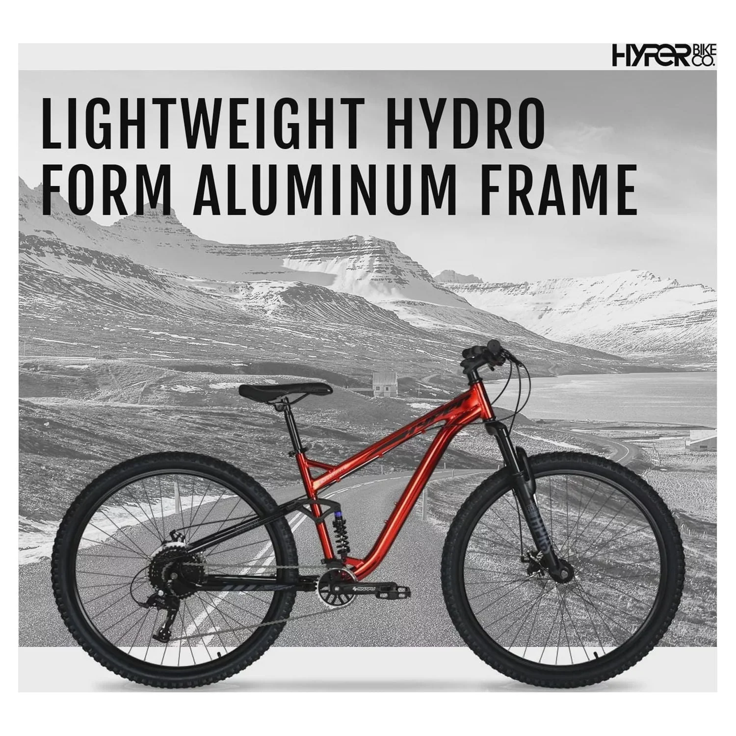 Hyper Bicycle Men's 29 In. Explorer Dual Suspension Mountain Bike, Red